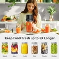 thumbnail image 4 of Electric Mason Jar Vacuum Sealer Kit with Regular & Wide Mouth Lids, Portable Food Storage Sealer for Home Kitchen Use, Black, 4 of 8