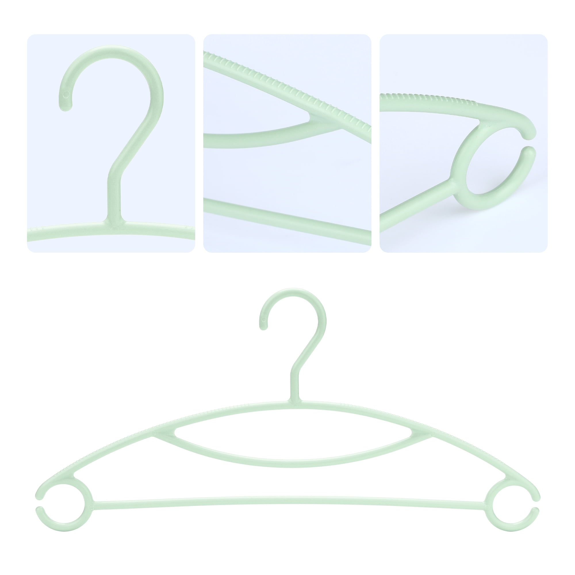 Unique Bargains Plastic Non-Slip Hangers Space Saving Clothes Hangers 30 Packs Light Green