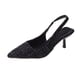 thumbnail image 1 of Sandalias de tacón alto puntiagudas para mujer, zapatos de media cabeza con espalda hueca, informales, versátiles, a la moda, Color Azul Marino, 1 of 4