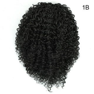 Curly Wigs With Bangs Afro Kinky Curly Big Bouncy Short Human Hair Wig  Natural Black Color