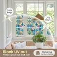 thumbnail image 4 of Stained Glass Window Privacy Film, 3D Static Cling Removable Window Clings, Heat Control Sun Blocking Window Film for Bathroom,Front Door,Home,Painted Four-Leaf Clover,29.5" x 78.7", 4 of 11