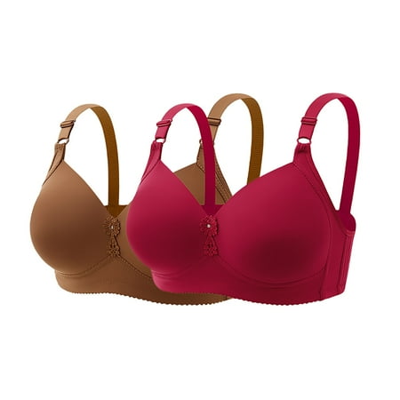 HYSYSB Push Up Bras balconette Bras for Women plus Size Sports Bra compression Bra high Support Bras for Strap Full Coverage Up Bras No Underwire Wireless Bras seamless Coffee 48