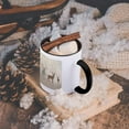 thumbnail image 5 of 3dRose, Deer Silhouettes Set Against Faded Forest Background in Earth Tones, 15oz Two-Tone Black Mug, 5 of 7
