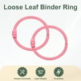 thumbnail image 3 of Uxcell 48Pcs Loose Leaf Binder Rings, 1.2 Inch Metal Open Card Rings Heavy Duty Book Rings for Key Index Card Rings Paper Rings Office, Light Pink, 3 of 7