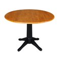 thumbnail image 1 of International Concepts K57-42DPT-27B Table Ronde à Double Feuille - 30.3 in.&44; Noir et Cerise, 1 of 1
