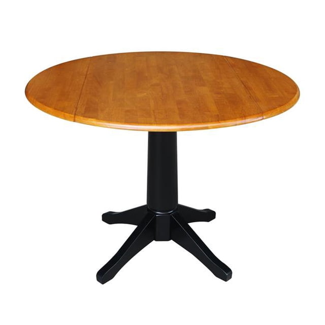 International Concepts K57-42DPT-27B Table Ronde à Double Feuille - 30.3 in.&44; Noir et Cerise