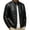 Black, variant on Miqool Mens Vintage PU Leather Biker Jacket Zip Front Casual Fall Winter Long Sleeve Stand Collar Motorcycle Outerwear with Multiple Pockets