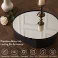 thumbnail image 4 of VIWILII Round Medicine Cabinet with Mirror, 20x20 Inch, Brushed Black, Surface Mount Bathroom Storage with 2 Fixed Shelves, 4 of 8