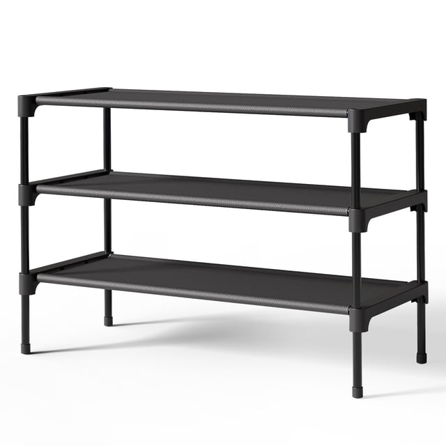Organizador Apilable de 3 Niveles Kitsure para Zapatos 70 cm Negro