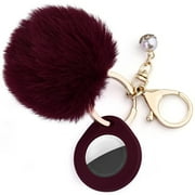 Furbulous Collection 3-In-1 Silicone Tpu Case With Fur Ball Ornament Key Chain And Strap And For Airtag