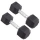 thumbnail image 1 of Par de mancuernas hexagonales de goma Body Sport de 15 lb con agarre cromado, 1 of 8