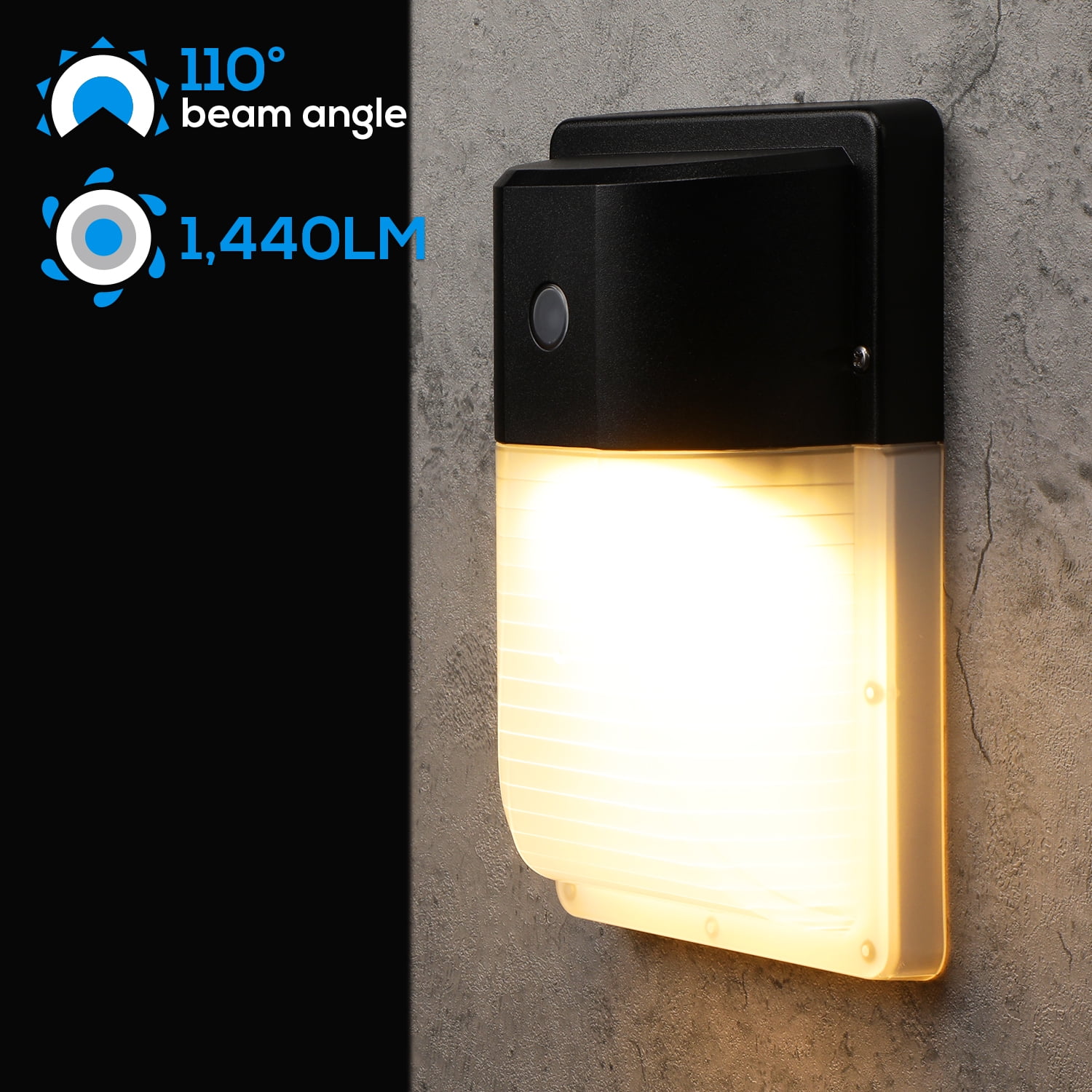 LEONLITE Dusk to Dawn LED Wall Pack Light with Photocell, 12W 1440lm, 3000K Warm White, IP65 Rating, ETL-listed, Outdoor Security Area Exterior Lights, 100-277V, Pack of 2