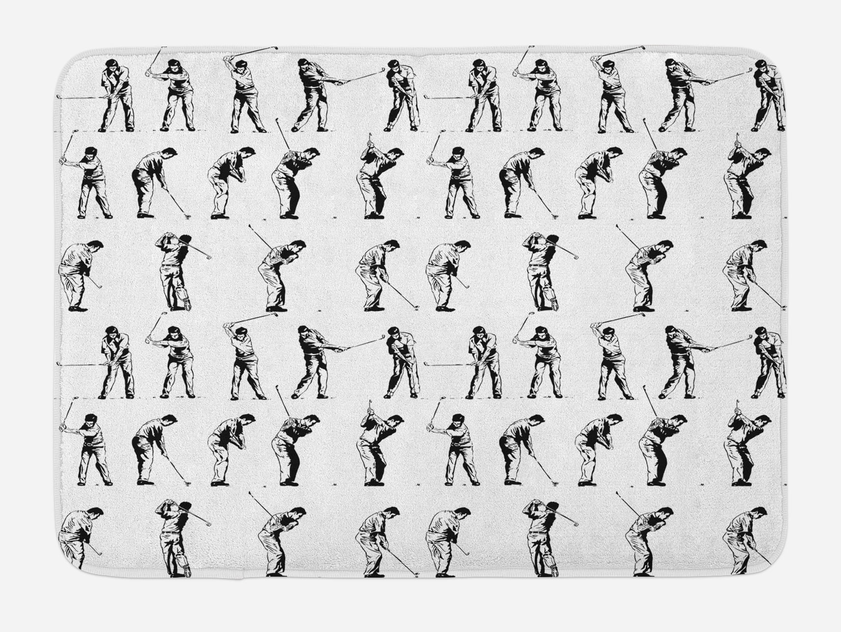 Golf Bath Mat Golf Swing Shown In Fourteen Stages Sports Hobby