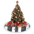thumbnail image 4 of Christmas Tree Skirt, Black white Spider web cool Christmas Tree Decorations Indoor, Tree Skirts Mat With Tassel Trim for Halloween New Year Holiday Christmas Party Decor 48 Inches, 4 of 7
