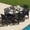 Black, variant on Harbweb 5-Piece All-Weather HDPE Patio Sling Dining Set with Umbrella Hole, Gray
