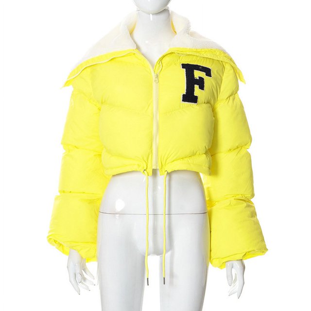 Chaqueta informal de algodón con cuello alto pequeño y bordado de color sólido a la moda para mujer