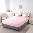 thumbnail image 4 of YST Rabbit 7Pcs Comforter Cartoon Rabbits Comforter Set Bed In A Bag Twin Size Colorful Flowers Leaves Bedding (1 Comforter, 1 Flat Sheet 1 Fitted Sheet 2 Pillowcases 2 Throw Pillow Covers), 4 of 5