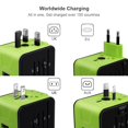 thumbnail image 2 of universal travel adapter, haozi all-in-one international travel charger with 2.4a dual usb, travel power adapter travel wall charger for us, uk, eu, au & asia covers 150+countries (green), 2 of 6