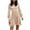 Beige, variant on Women Dresses on Trendy Dresses for Women 2025 Fall Women Fashion Casual Neck Puff Sleeve French Long Sleeve Solid Color Dress