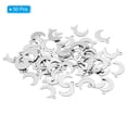 thumbnail image 3 of Moon Charm, 50Pcs Moon Pendants Bulk Mini Moon Charm Pendants Hollow for Jewelry Making, Silvery, 3 of 5