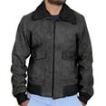thumbnail image 1 of Classyak Vestes en Cuir Mode pour Hommes Style Bomber Col en Fourrure, 1 of 2