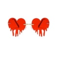 thumbnail image 2 of Melting Heart Sunglasses for Women Men, Rimless Irregular Metal Sun Glasses, Dripping Heart Shape Colorful Bling Eyewear for Party, Prom, UV Protection Glasses Lunettes de Soleil Eyewear, Red, 2 of 7