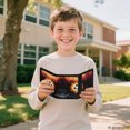 thumbnail image 7 of CHAQLIN Trifold Card Wallet with Flaming Soccer Print, Elastic Polyester Lightweight Foldable Wallet for Kids Toddler Boys Sports and Holiday, 7 of 7