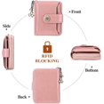 thumbnail image 3 of GHSDFBB Small Wallets for Women, RFID Blocking Genuine Leather Bifold Zippered Pocket Wallet Card Case Purse with ID Window, ZF-Pink, Rfid Wallet, 3 of 7
