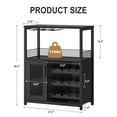 thumbnail image 3 of Wine Bar Rack Cabinet with LED Light, Adjustable Shelves Coffee Bar Cabinet with Mesh Door and Baffle Design, 36″ Tall Small Liquor Bar Cabinet for Home, Kitchen, Dinning Room, 3 of 6