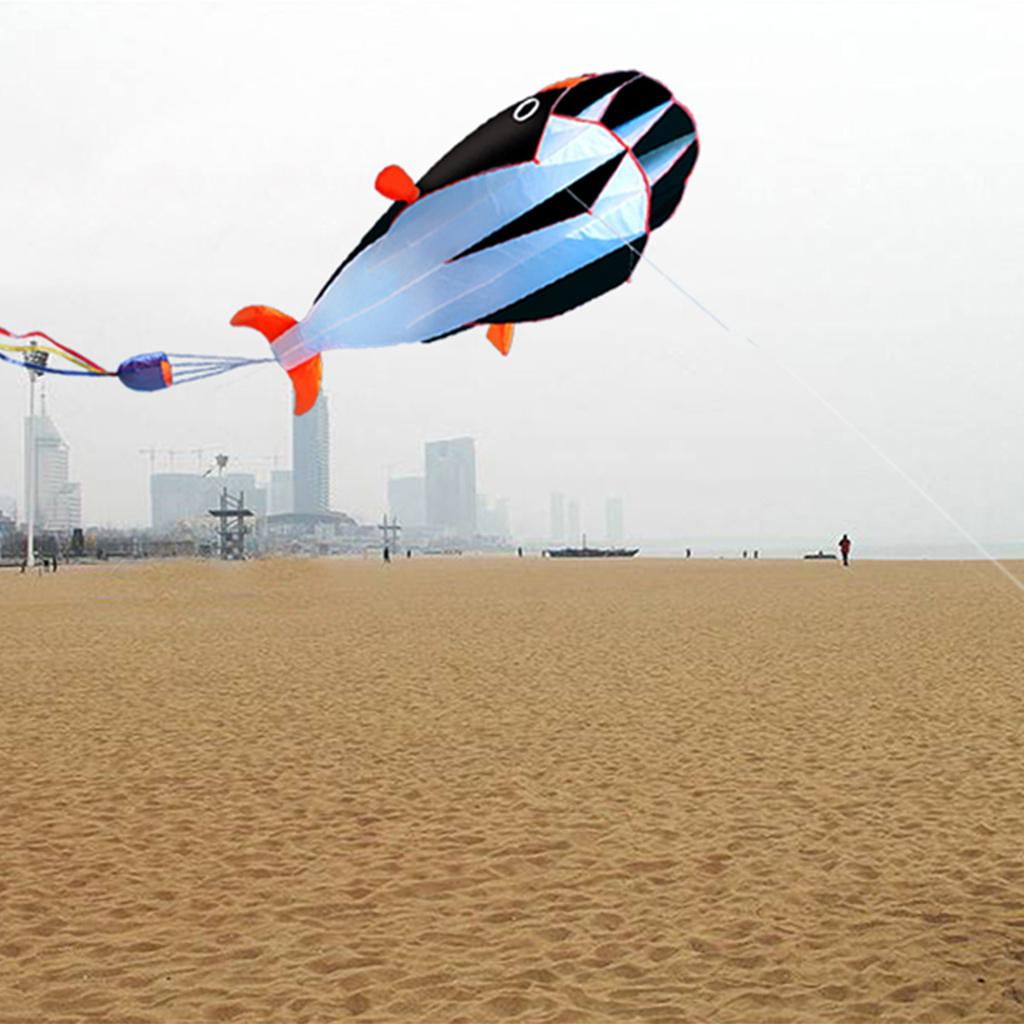 DimyFew 3D Dolphin Kite Childhood Dolphin Orange Soar Priceless Parafoil Gift for Sports black