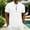 White, variant on Dxzfnsa Men's Plus Size Shirts Mens Waffle Knit Full Zip Blouses Short Sleeve Solid Color Lightweight Tops for Daily