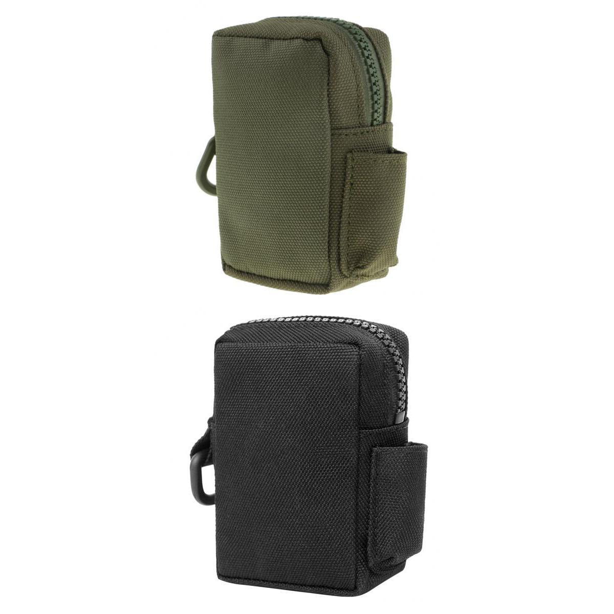 2pcs Portable Molle Gadget Pouch Oxford Utility Belt Pouch Accessory Bag Black 