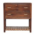 thumbnail image 3 of Artisan Furniture Solid Wood Regency Woven 2-Drawer Nightstand in Chestnut finish, 3 of 10