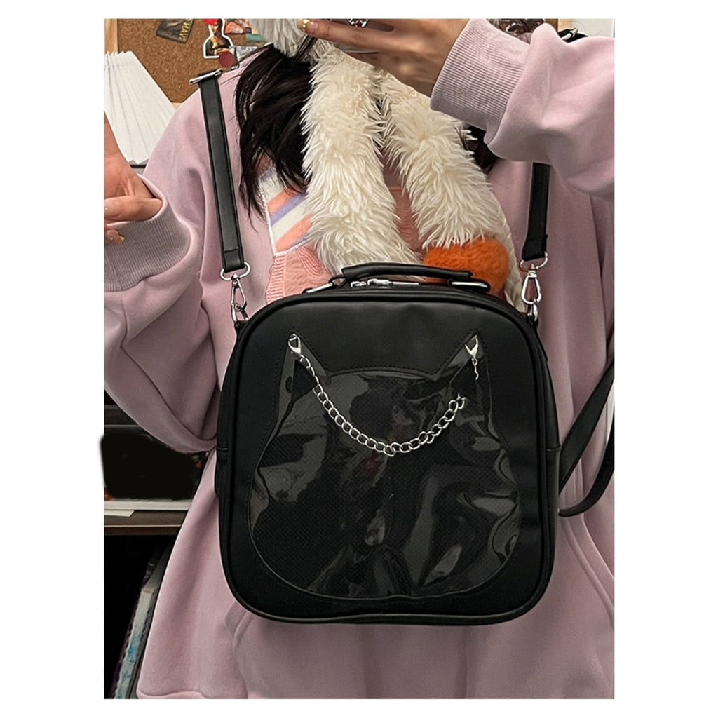 ZPAQI Cute Cat PU Crossbody Bag Trendy Mini Backpack Stylish JK Uniform Shoulder Bag For Valentine's Day Gift
