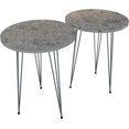 thumbnail image 3 of PAK HOME - Set of 2 High Gloss Grey Marble Silver Legs End Tables Round Wood Sofa Side Coffee Tables for Small Spaces, Nightstand Bedside Table with Metal Legs for Bedroom, Living Room, 3 of 6
