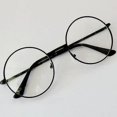 thumbnail image 1 of Black Unisex Retro Round Circle Metal Frame Eyeglasses, 1 of 4