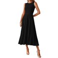 thumbnail image 1 of Vestido sin mangas midi bodycon BTFBM de punto acanalado de verano sin mangas, 1 of 8
