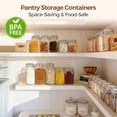thumbnail image 6 of 3-pack 78oz Large Square Airtight Glass Jars For Bulk Food  Holds A 4lb Bag Of Sugar Or 5lb Rice Wide Mouth Canister Flour Coffee & Pantry Organization, 6 of 8