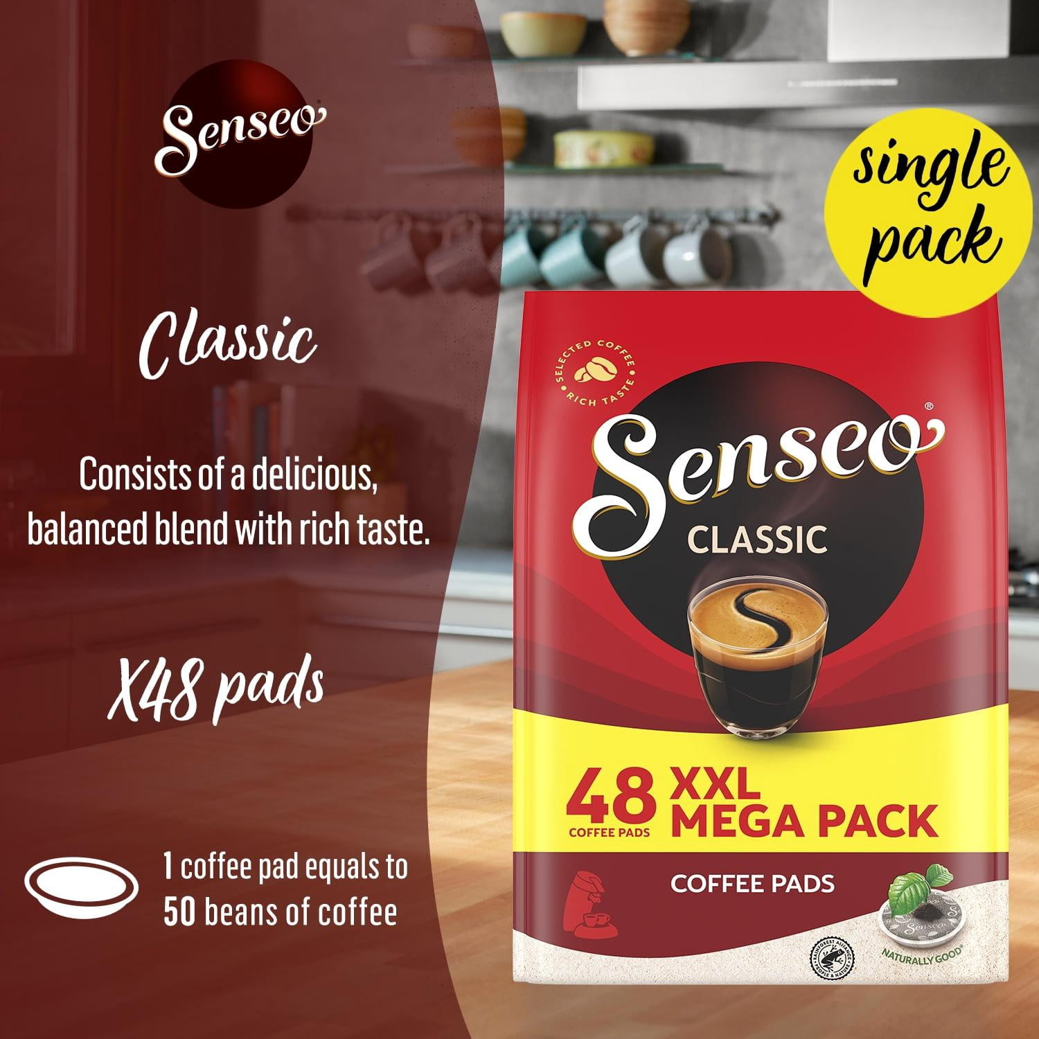 Senseo Classic Medium Roast Arabica Coffee Pads, Dark Roast Pods, 48 Count