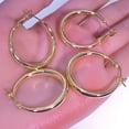 thumbnail image 4 of Thick Gold Plated Chunky Earrings Steling Silver Post Hoops Earrings For Women Tube Hoops Earrings Hypoallergenic Lightweight Huggie Hoop Large Earrings 3cm 2Pcs, 4 of 8