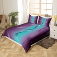 thumbnail image 2 of YST Gradient Purple and Teal Bedding Sets Full,Silver Foil Print Wave Striped Comforter Cover Ombre Duvet Cover,Abstract Art Room Decor Aesthetic, 2 of 5