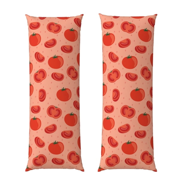 Balery Tomato Funda Protectora para Almohada Corporal de Algodón Hipoalergénico con Cierre(55 x 21 pulgadas), Almohadas No Incluidas