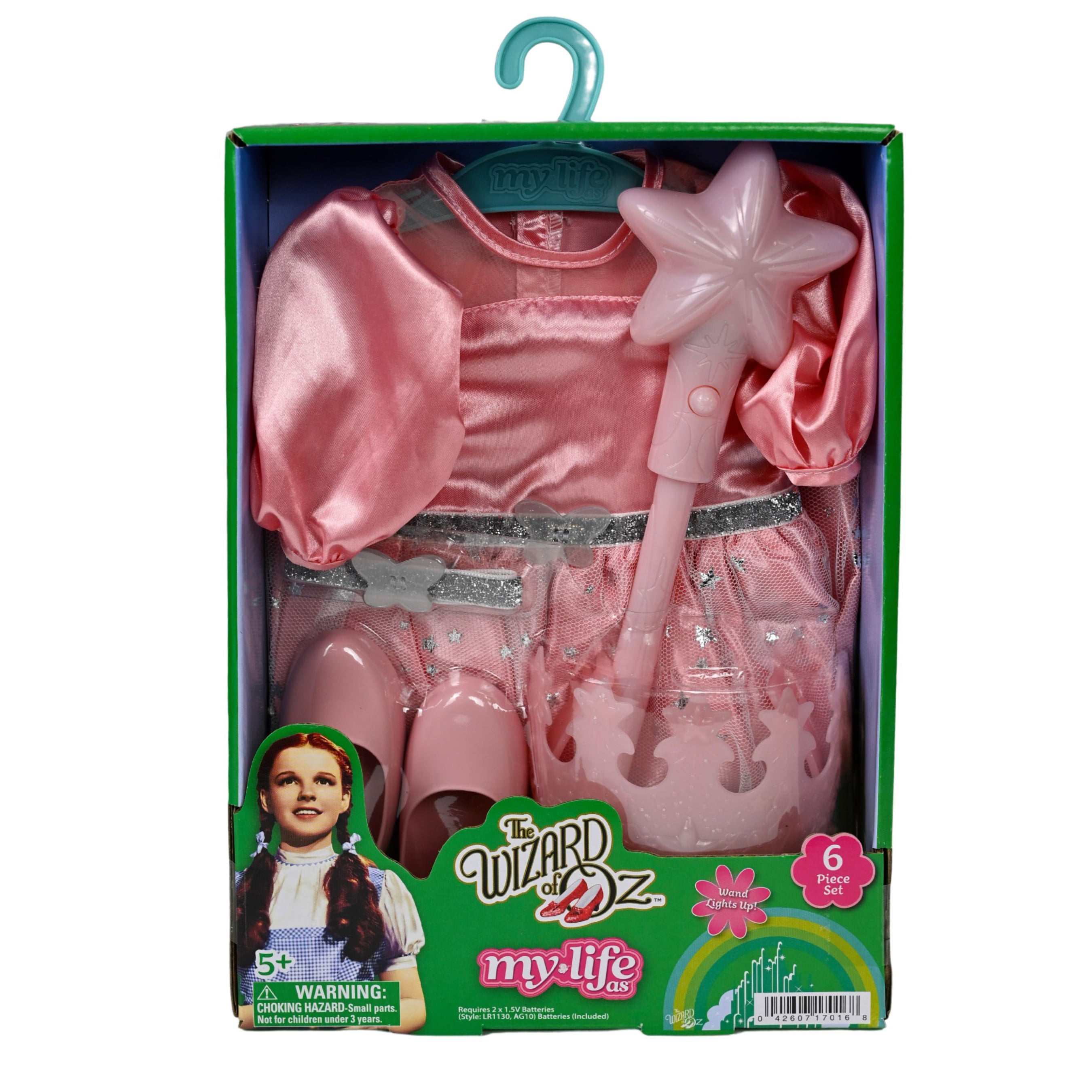 My Life As Wizard of Oz Glinda Good Witch Fashion Set for 18-inch Doll, 6 Pieces Included; Pink Color