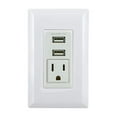 thumbnail image 3 of GE In-Wall USB Charger Receptacle, 2-USB + 1-AC, 2.1Amp/10-Watt, 3 of 3
