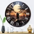 thumbnail image 3 of Designart "Papercut Depiction of a Lone Outlaw in the West I" Western Oversized Wall Clock, 3 of 5