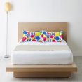 thumbnail image 6 of Yayeee Pillowcase Standard Size Set of 2 Satin Wrinkle Resistant Pillow Case, Red Retro Shapes, 6 of 7