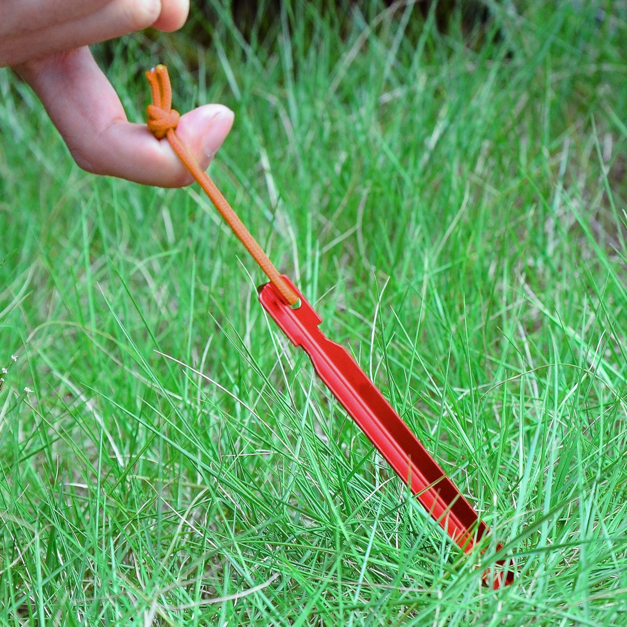 12-Piece 7" Aluminum Tent Stake Sets In 4 Color Options - West Coast Paracord