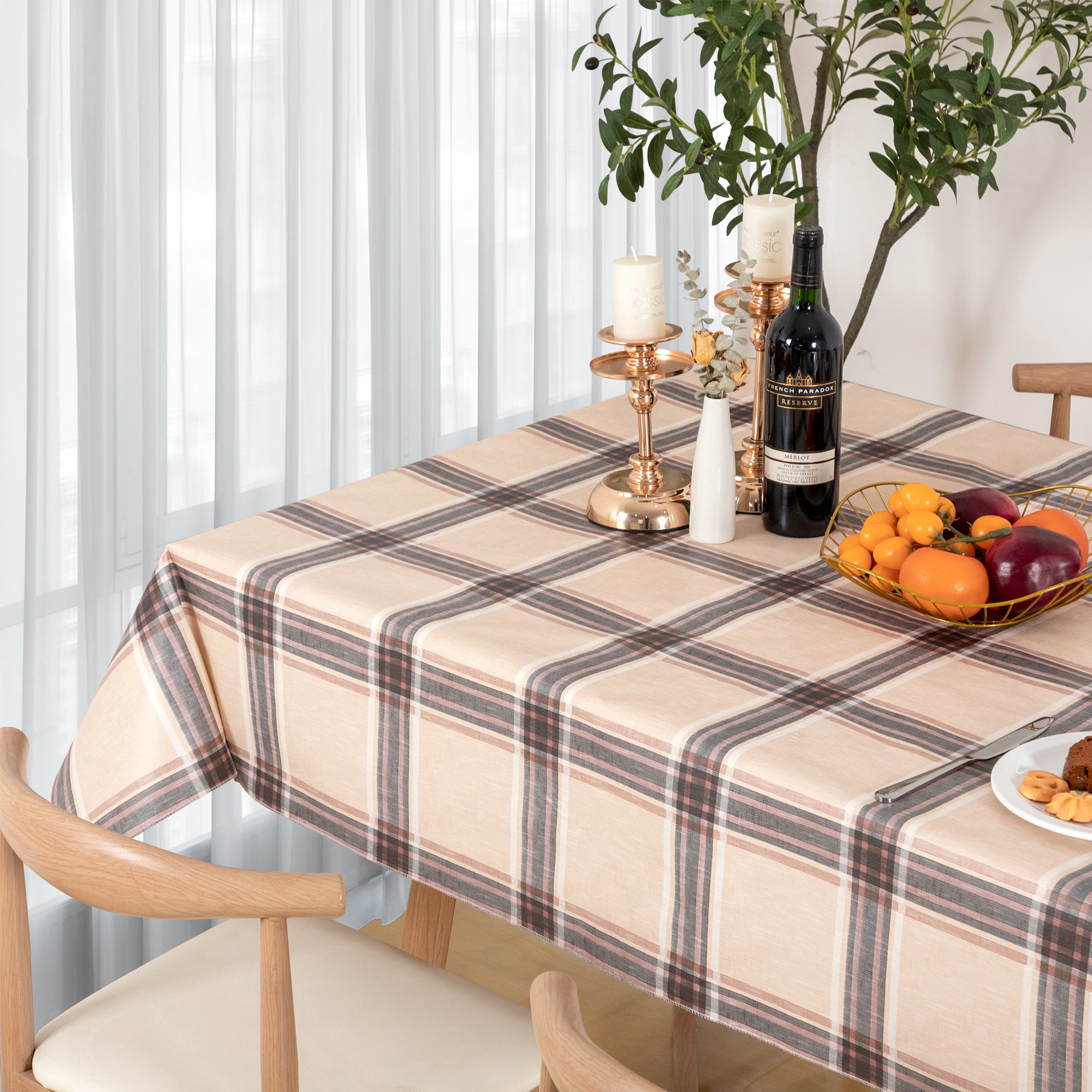RAY STAR Christmas Tablecloth 60x84 inch Rectangle Waterproof Holiday Decoration Tablecloth Xmas Plastic SpillProof Table Cover