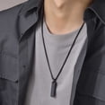 thumbnail image 3 of 2 collares de barra para hombre con colgante de barra plateada/negra de acero inoxidable con cadena de serpiente de 60 cm de longitud para hombres y mujeres, regalo de joyería unisex, 3 of 4