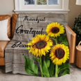 thumbnail image 4 of Farmhouse Sunflower Throw Blankets, Positive Quotes Thankful Grateful Soft Fleece Blanket Decorative for Home Sofa Couch Chair Living Bedroom, 30x40 Inches,, 4 of 9